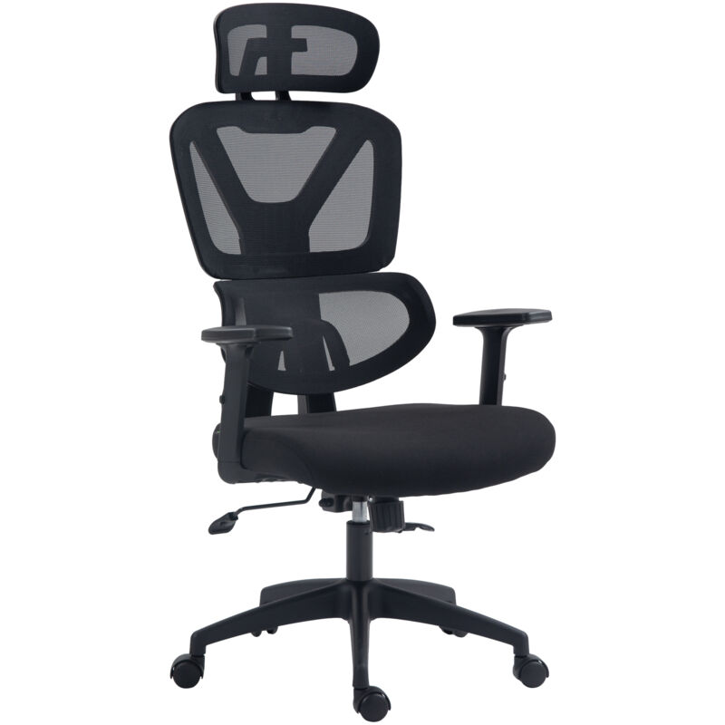 Vinsetto - Mesh Office Chair Swivel Desk Chair w/ Adjustable Height Headrest Black