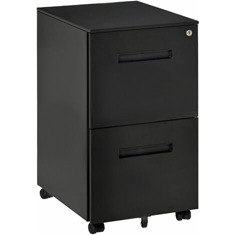 Vinsetto  Mobile File Cabinet Home Filing Furniture with Adjustable Partition, Lock Black