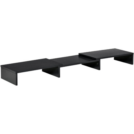 Vinsetto Mobile Porta TV Moderno in MDF con Lunghezza e Angolo Regolabile Nero