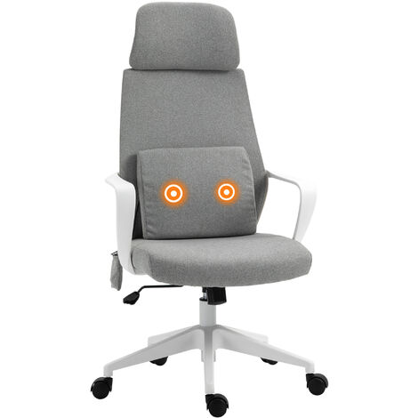 Vinsetto Office Chair & Massage Pillow Ergonomic Adjustable Height w/ Wheel