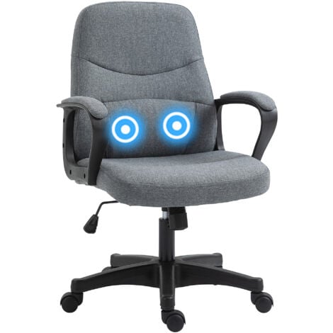 Vinsetto Office Chair with Massage 360° Swivel Chair Adjustable Height Grey