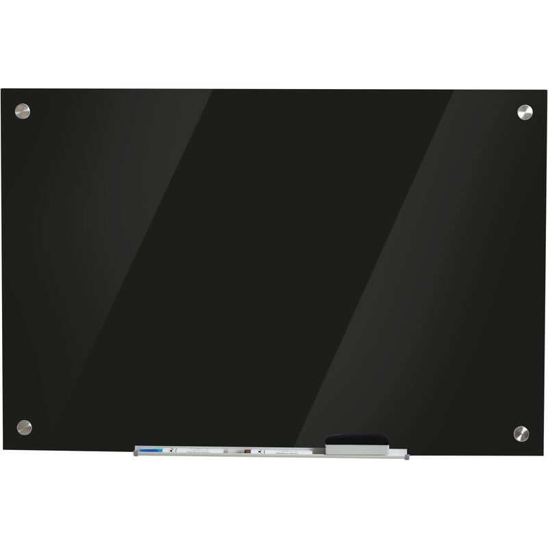 

Pizarra de Cristal con Bandeja borrador y 4 Rotuladores 90x60x0,45cm - Negro