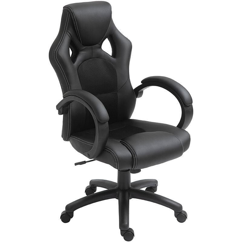 Vinsetto - Racing Gaming Chair Swivel Home Office Gamer Chair with Wheels Black - Black