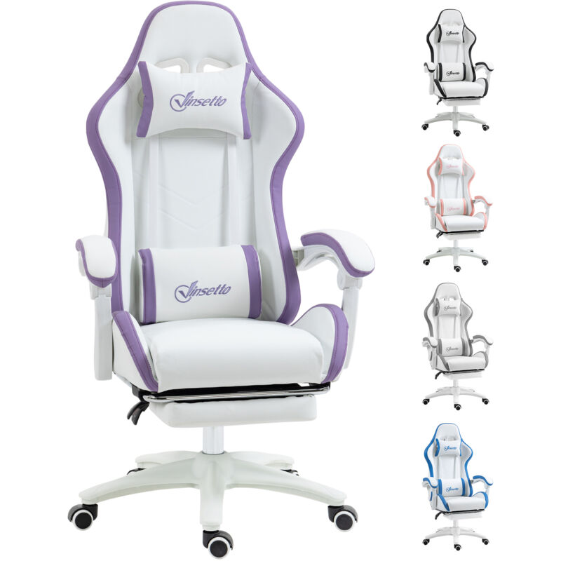 Vinsetto - Racing Style Gaming Chair with Reclining Function Footrest Purple