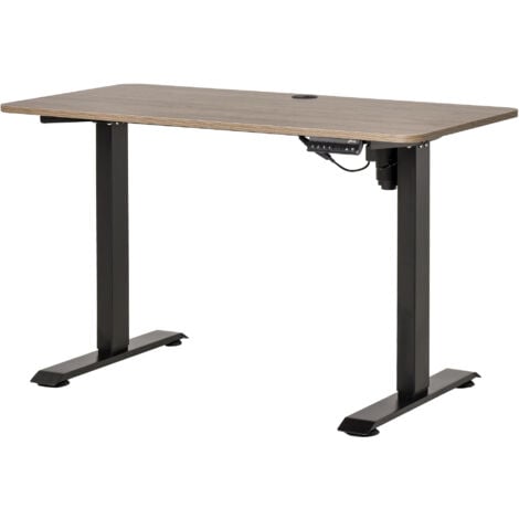 Vinsetto Scrivania Altezza Regolabile Elettrica su 4 Livelli Nero e Teak