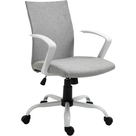Vinsetto Sedia da Ufficio Ergonomica a Dondolo, Sedia da Studio Girevole, Poltrona Scrivania con Altezza Regolabile in Tessuto, 61x61x89-99 cm, Grigio Chiaro