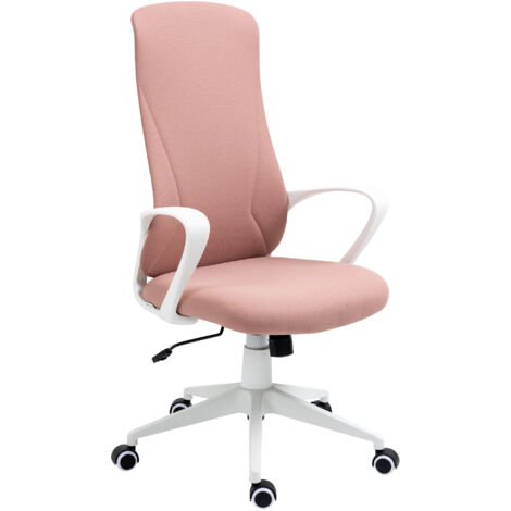 Vinsetto Sedia Ergonomica per Scrivania Altezza Regolabile e Imbottitura Rosa
