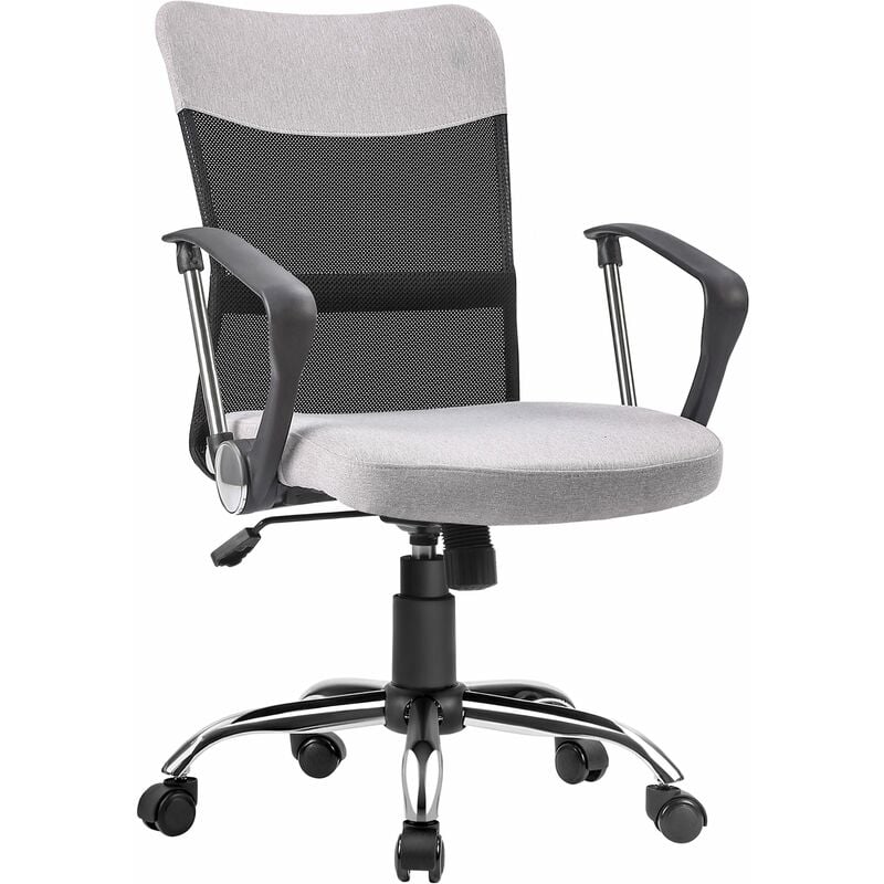 

Silla de Oficina Ergonómica Basculante y Giratoria con Altura Ajustable Gris - Gris