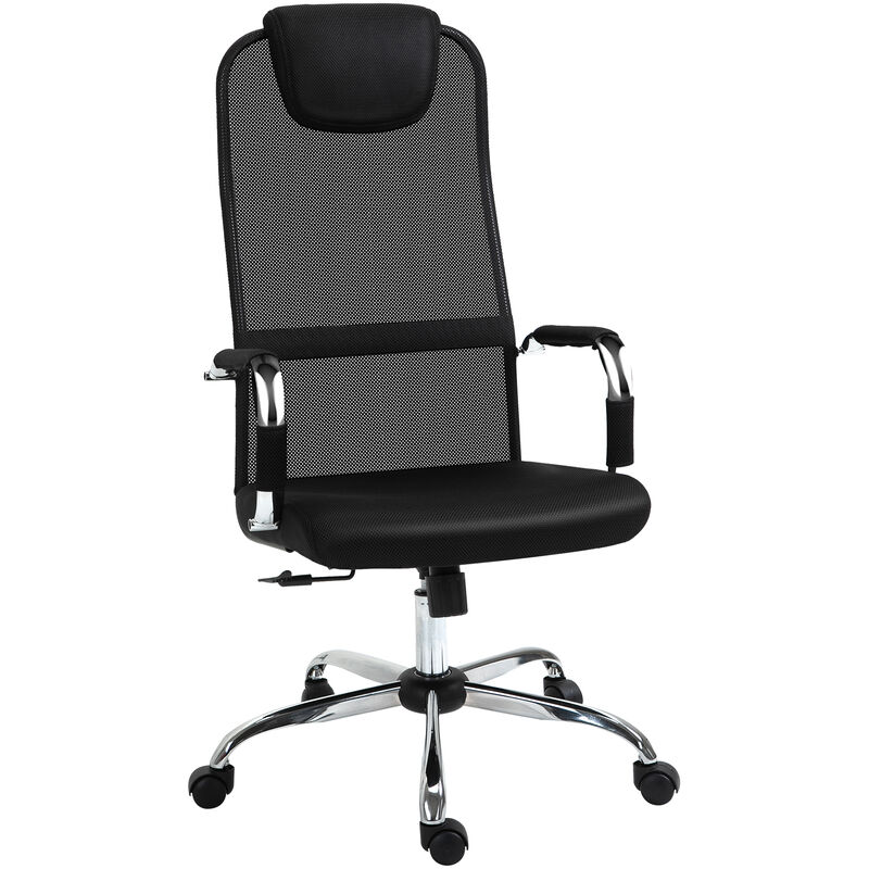 

Silla de Oficina Ergonómica Basculante Giratoria y con Altura Ajustable Negro - Negro