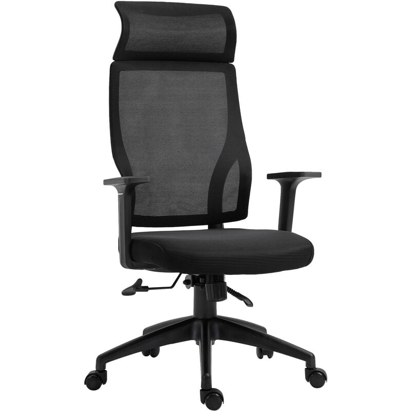 

Silla de Oficina Ergonómica Giratoria Ajustable en Altura Reclinable hasta 120° - Negro