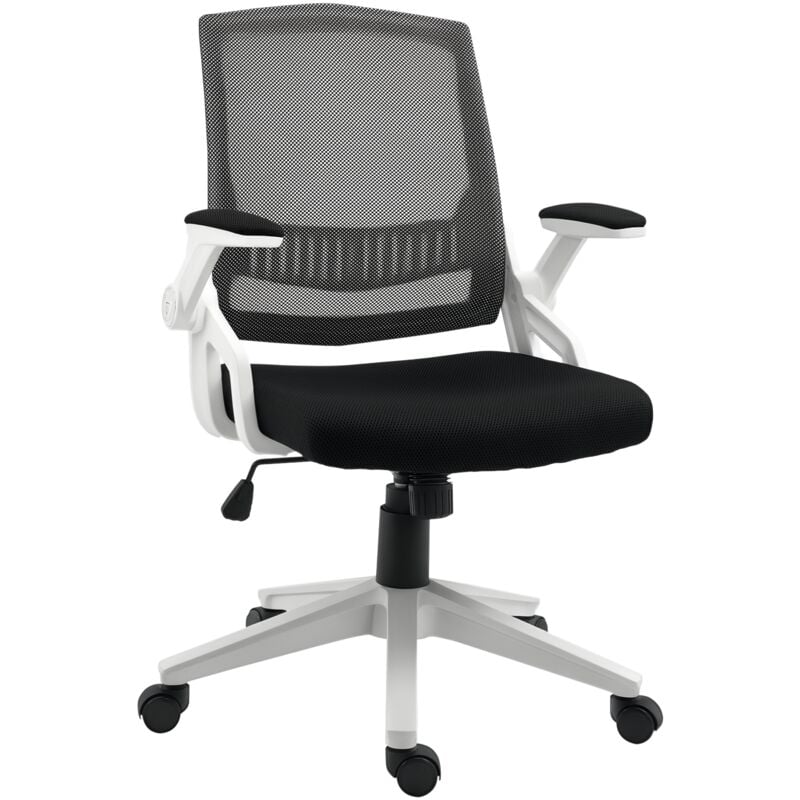 

Silla de Oficina Ergonómica Giratoria Basculante con Altura Ajustable de 94-104 cm Reposabrazos Abatibles Soporte Lumbar y Respaldo Transpirable