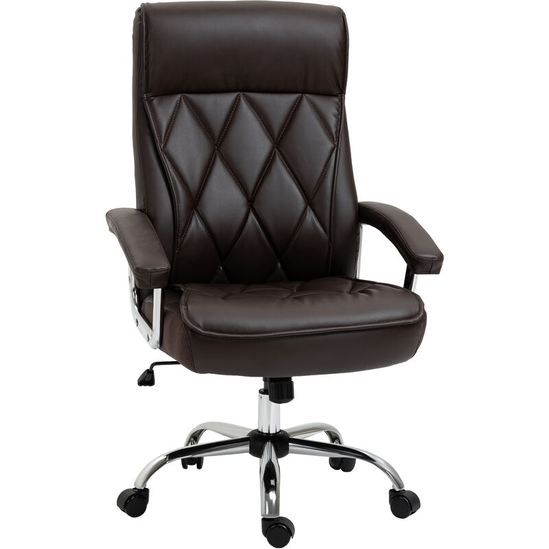 

Silla de Oficina Ergonómica Giratoria y Basculante con Altura Ajustable Respaldo Alto y Reposacabezas Acolchado Piel Sintética 66x69x113-121 cm