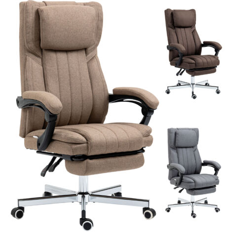 Vinsetto silla de oficina giratoria con 6 puntos de masaje vibratorio silla escritorio reclinable con altura ajustable control remoto 65x61x108-118 cm