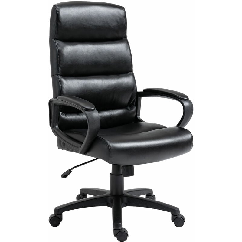 

Silla de Oficina Giratoria Silla de Escritorio Ergonómica con Altura Ajustable Reposabrazos Respaldo Alto Acolchado de Piel Sintética 66x66x107-114