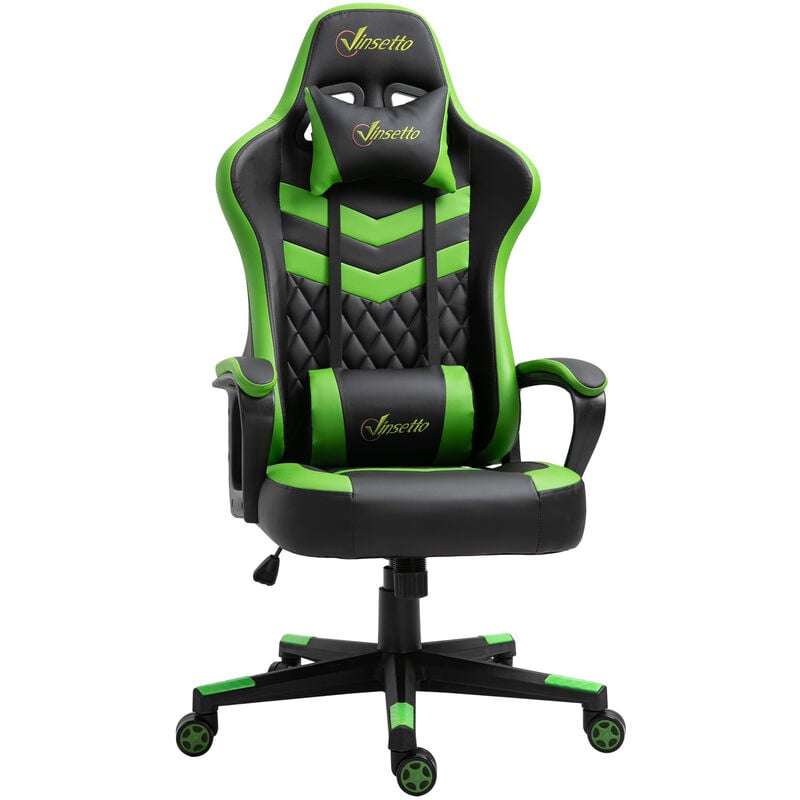 

Silla Gaming de Oficina Ergonómica Regulable en Altura Basculante Verde - Verde, Negro