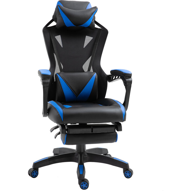 

Silla Racing Ergonómica para Oficina Ajustable Altura Respaldo Regulable Azul - Azul