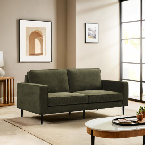 SICAAN Vintage 2-Sitzer-Sofa OSKAR aus khakifarbenem Cord