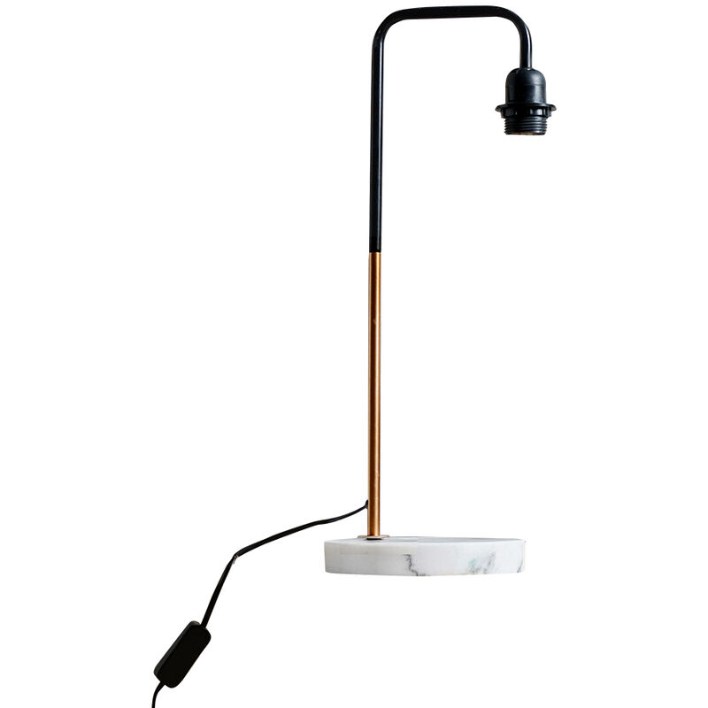 Talisman Table Lamp With White Solid Marble Base - Copper