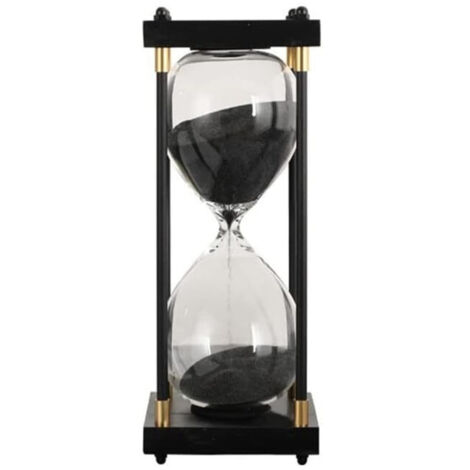 Vintage 60-Minuten-Sanduhr aus Glas mit schwarzem Holzrahmen – EINNENFFER – Ideal für Zuhause, Büro und Esszimmer, Lernhilfe zur Zeiterfassung