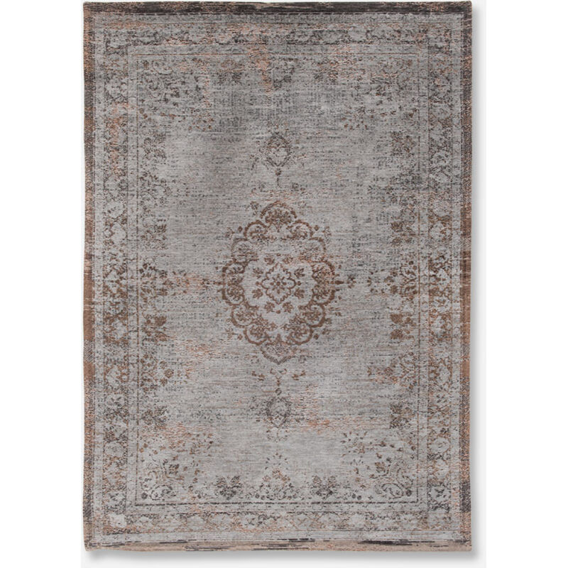 Louis De Poortere Medaillon-design – Fading World Medaillon-teppich – Hergestellt In Belgien – Handgefertigt – Natürlich Rutschfest – 100 % Baumwolle –