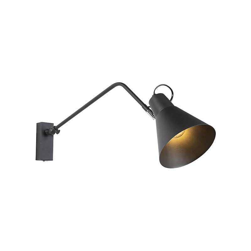 Design Wall Light Black Adjustable - Luna