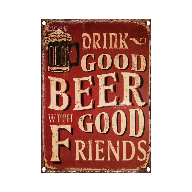 Vintage Alcohol Bar Rules Tin Metal Sign Home