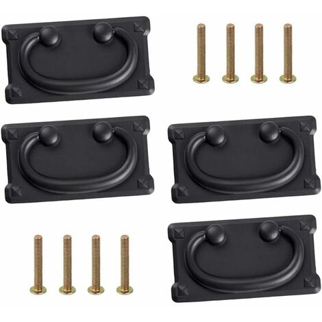 Vintage Antique Drawer Handles Set of 4 Antique Pull Handles Vintage Furniture Handle with Ring Pull Drawer Ring Pull Handle Furniture Knob with Screws