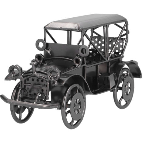 Vintage-Auto-Anhänger in Grau, klassisches Retro-Eisendesign, antike Handwerkskunst für die Heimdekoration