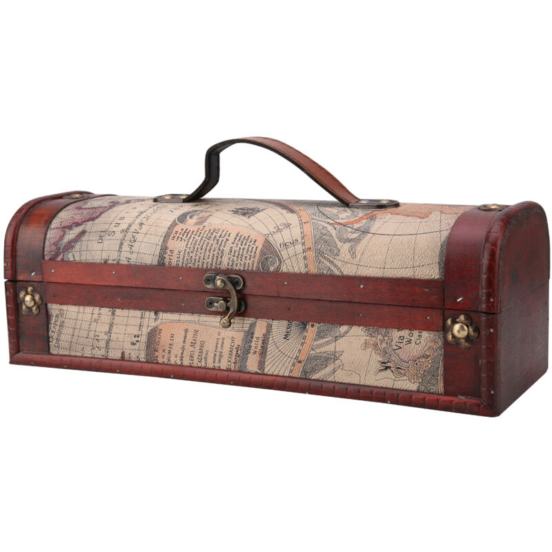 Vintage bois vin rouge Champagne bouteille unique emballage boîte de rangement cadeau d'anniversaire de mariage