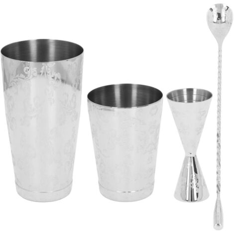 Vintage Boston Cocktailshaker-Set aus Edelstahl 304 mit Tee-Ei – Komplettes Set
