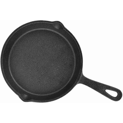 Vintage-Bratpfanne aus Gusseisen, 16 cm / 20 cm, schwarz, Standardstärke, mit natürlich gebrannter Antihaftbeschichtung