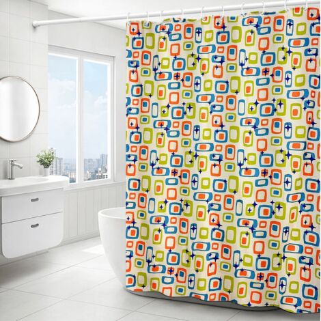 Vintage-Cartoon-Stoff mit geometrischem Sternenmuster, Polyester, 183 x 183 cm, gebürstet