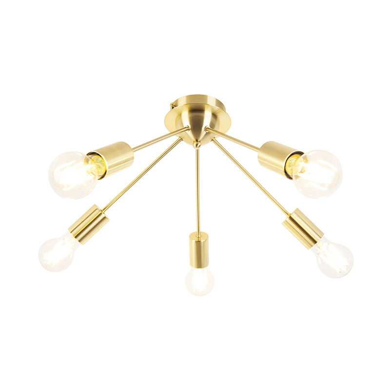 Art deco ceiling lamp gold 5-light -Facil