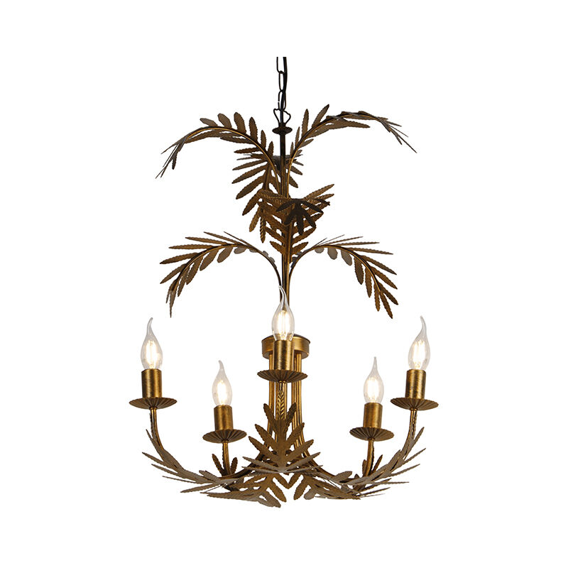 Qazqa - Vintage chandelier gold 5-light - Botanica
