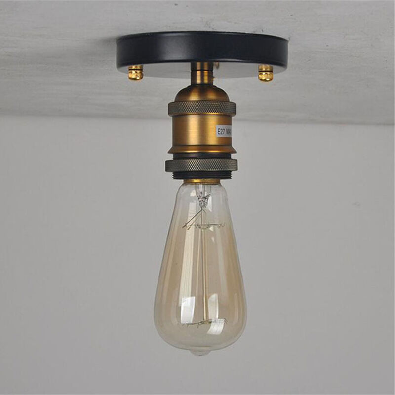 Ceiling Lighting Fitting, Vintage Industrial E27 Ceiling Lamp for for Living Room Bedroom Hallway (Bronze)