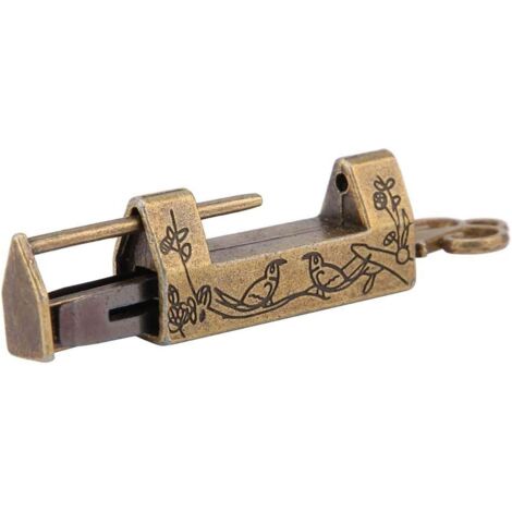 vintage chinese lock engraving antique door lock decorative lock with key for jewelry box drawer