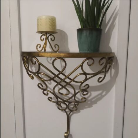 Vintage Console Table Gold Glass Furniture Metal Hallway Furniture