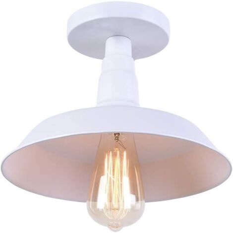Vintage Deckenleuchte Industrie Deckenlampe Edison Simple Retro White Deckenleuchte (Glühbirne nicht im Lieferumfang enthalten)