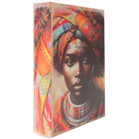 Vintage dekorative ethnische afrikanische Bücherbox zur Aufbewahrung und Dekoration zu Hause