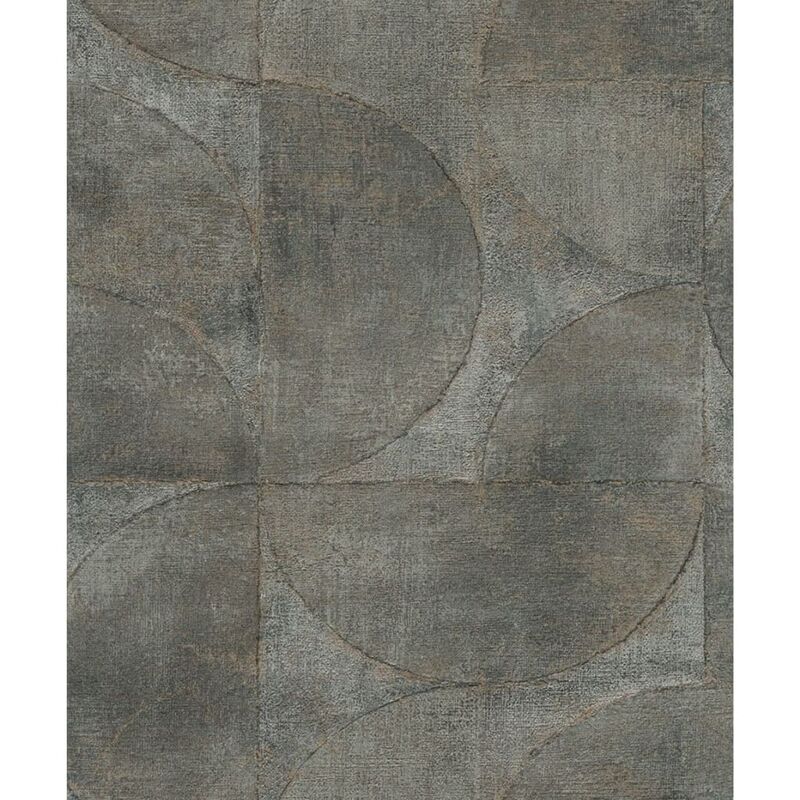 

Papel de pared Graphic Circle Look gris metálico - Verde - Vintage Deluxe