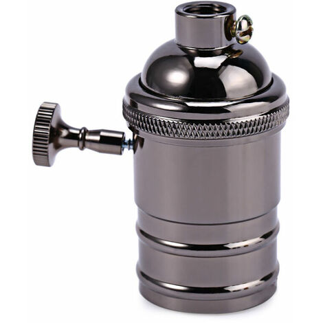 Vintage Douille lampe, Edison Douille Vintage E27 Adaptateur De Lampe avec Interrupteur Rétro Vintage Lustre Sans Fil Noir