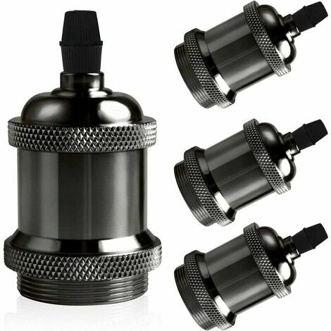 Vintage E27 douille de lampe, Edison retro suspension lampe, Solide céramique adaptateur, Guazhuni 4 Pièces noir perle socket