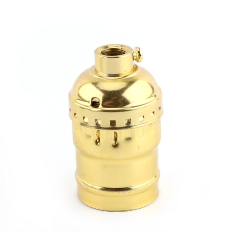 Vintage E27 Lampenfassung mit goldener Schraubfassung, ohne Schalter und Kabel
