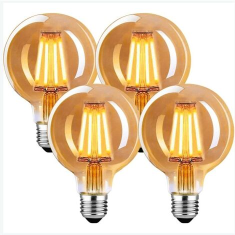Vintage E27 LED Bulb, E27 Vintage 4W G80 Bulb,Vintage E27 Warm White 2700K Bulb, LED Bulb Vintage Idal For Pendant, Table Lamp, Wall Lamp - 4 pack