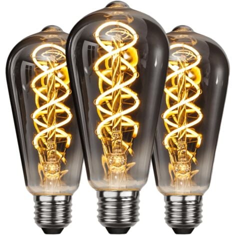 JUSCH Vintage E27 LED-Glühbirne, energiesparend, Industrie-Stil, E27-Glühbirne, Retro-Antik-Dekorationslampe, 4 W für Schlafzimmer, Restaurant, Café, Bar, Bistro, gelbes Filament, 3 Stück