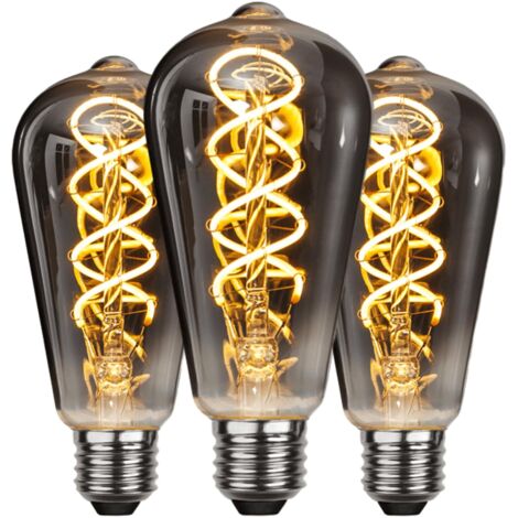 Vintage E27 LED Light Bulb, Energy Saving, Industrial Style, E27 Bulb Antique Retro Decorative Lamp, 6W for Bedroom Restaurant Cafe Bar Bistro, Yellow Filament, 3 Pieces [Energy Class A]