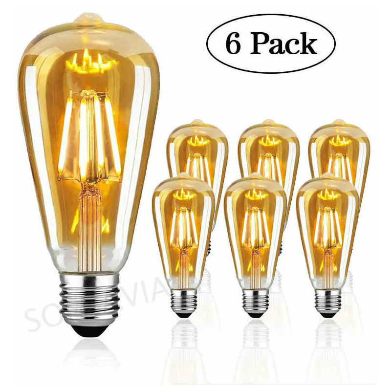 Hoopzi - Vintage Edison bulb, Edison led bulb E27 4W warm light vintage antique bulb retro incandescent lamp for nostalgia and retro lighting in