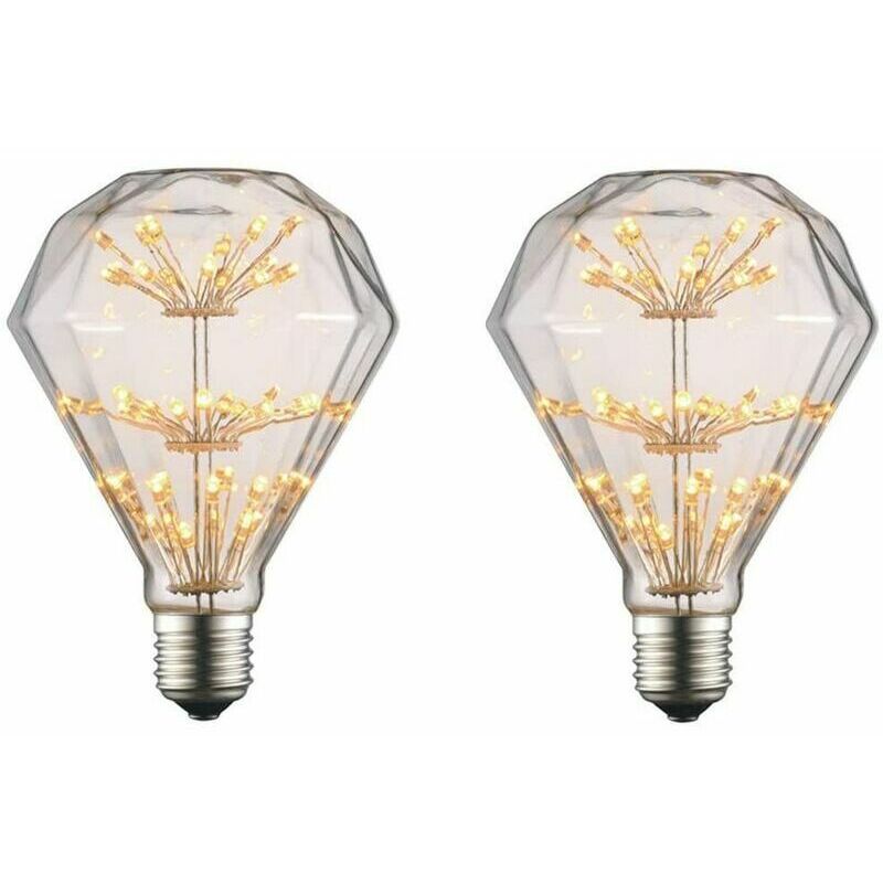 Hoopzi - Vintage Edison led bulb G95 Diamond Romance Retro Starlight Edison bulb 3W Decorative led bulb for fireworks, 3W (25 watt equivalent),