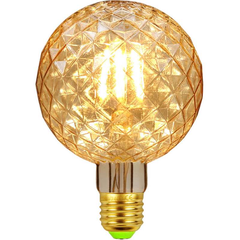 Vintage Edition 1906 Filament Led Bulb - E27 Base - Special Amber Gold Pinecone Globe Shape - Warm White 2500K - 4W