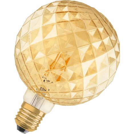 Vintage-Edition 1906 LED-Filamentlampe – E27-Sockel – Spezielle Kugelform in Tannenzapfenform, Bernsteingold – Warmweiß 2500 K – 4 W